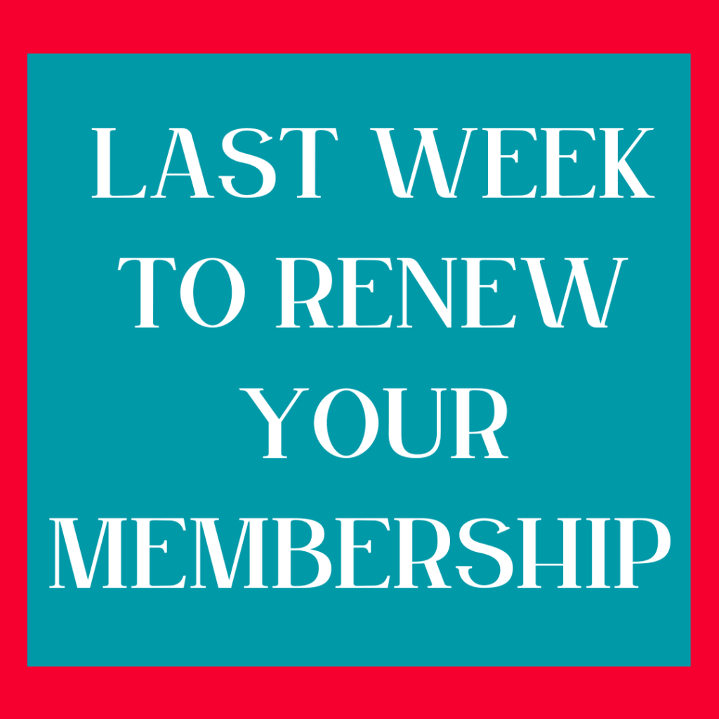 one week remaining to renew membership