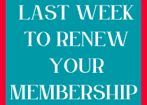 one week remaining to renew membership